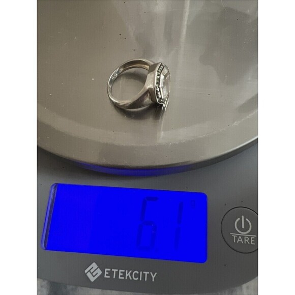 Faceted Quartz Crystal 925 Sterling Large Ring With Spinel READ Size 6.75 - Picture 16 of 16